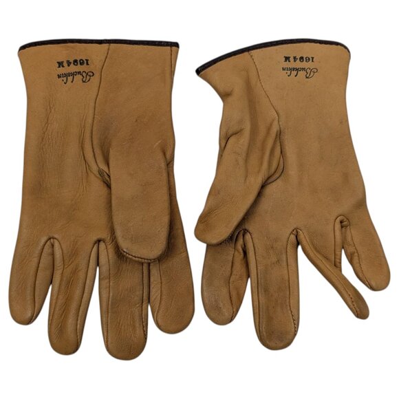 VTG Brotherhood Gloves by Wells Lamont Chicago 1694 Sz M Yellow Buckskin Leather - Picture 3 of 13